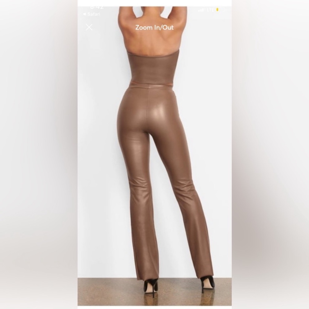 Wilfred Patent Camel Tan Faux Leather Vinyl Pant